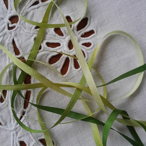 Ruban de soie dégradée vert 4mm
