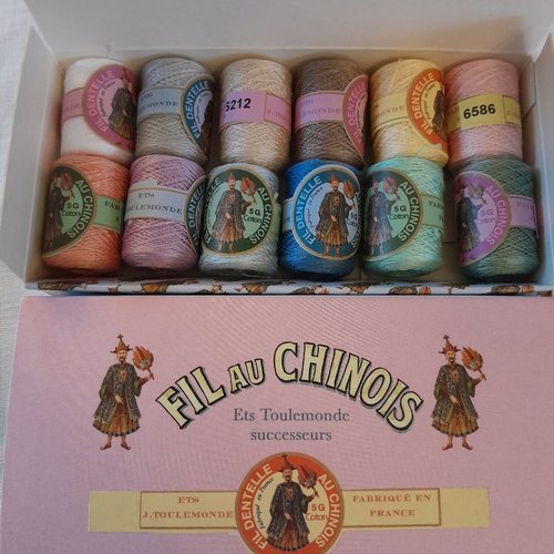 Assortiment n° 02 boîte 12 coton cocons calais tons pastels