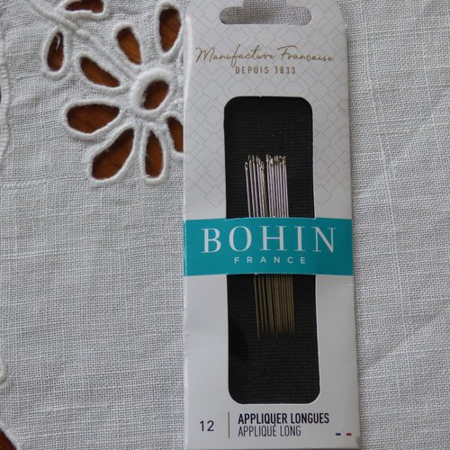 Aiguilles bohin appliquer longues n12