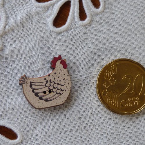Bouton en bois poule (petit)