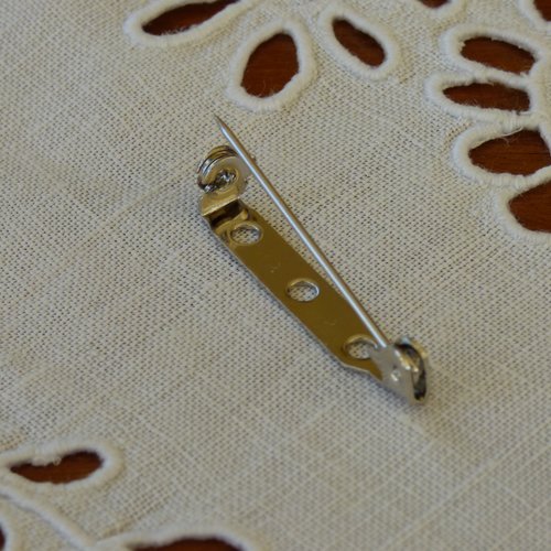Lot de 10 support broche 30mm - 3 trous argenté