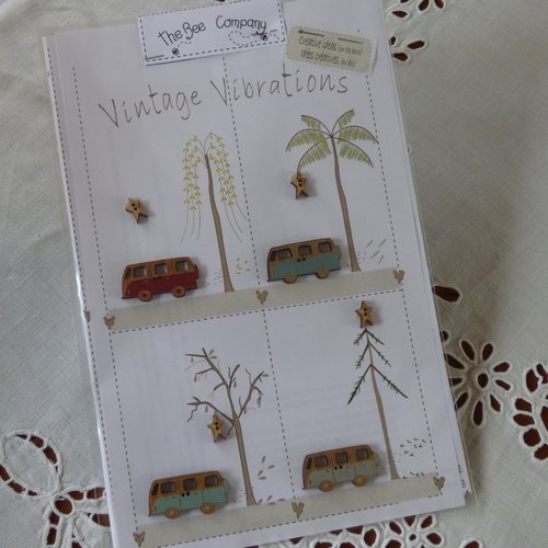 Boutons "vintage vibrations" de the bee company