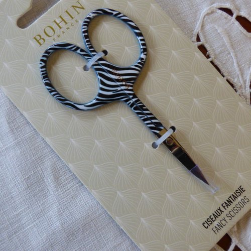 Ciseaux fantaisie bohin modèle sauvage zèbre