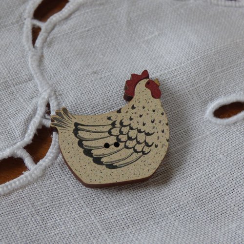 Bouton en bois poule (grand)