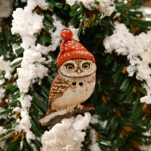 Bouton en bois chouette denise