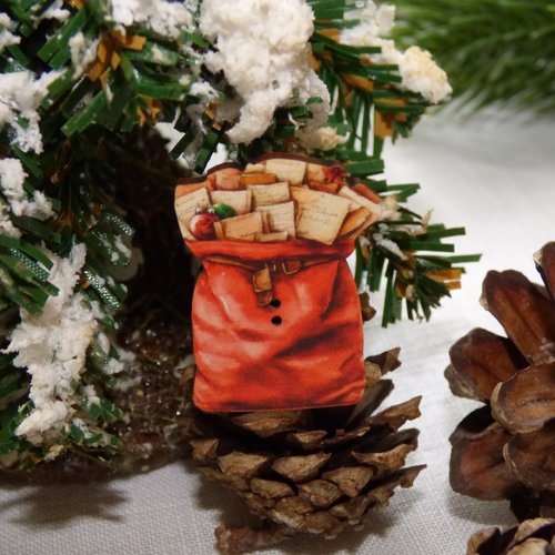 Bouton en bois sac à lettres