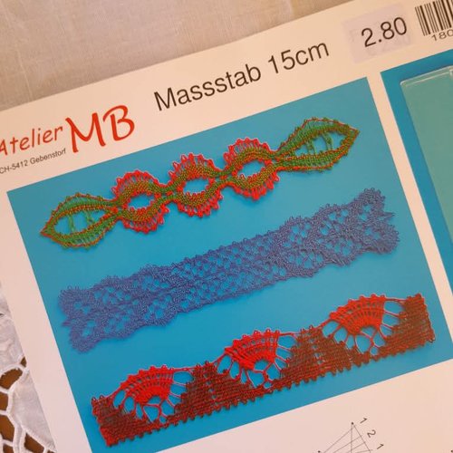 3 modèles dentelle aux fuseaux pour règle de 15cm