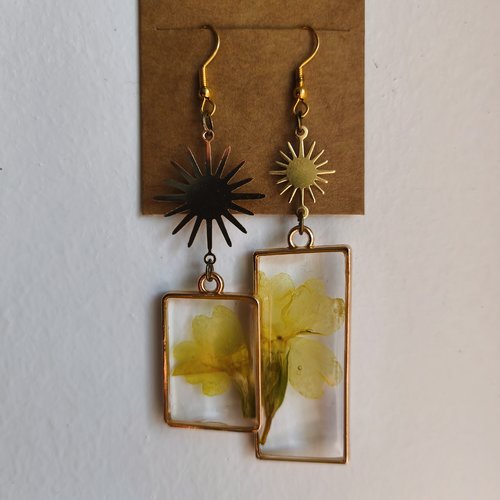 Boucles d'oreilles " douceur jaune"