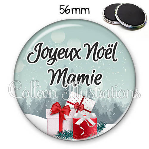 Magnet 56mm Joyeux Noel Mamie 113ble01 Un Grand Marche