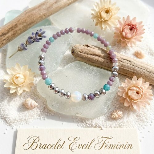 Bracelet eveil féminin, pierre de lune