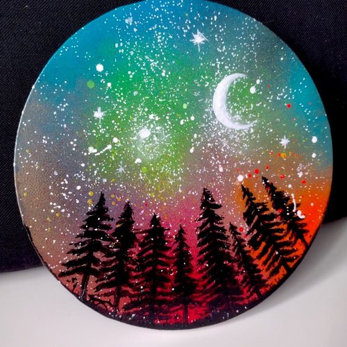 Forêt féerique sous la lune