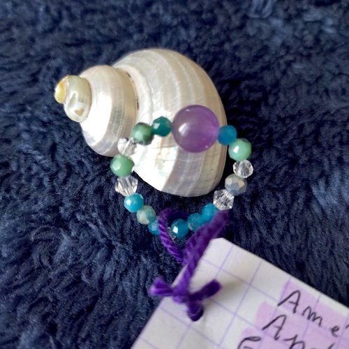 Bague zen, améthyste, apatite