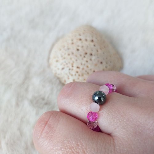 Bague regain d'énergie , hématite