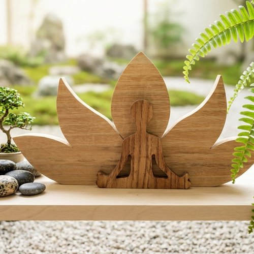 Fleur de lotus en bois