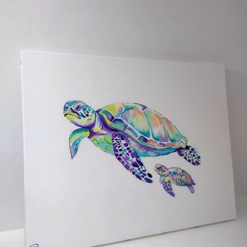Peinture tortues marines
