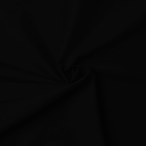 Coupon tissu noir popeline 100% coton - tissu coton noir - dimension: 1m x 1m46