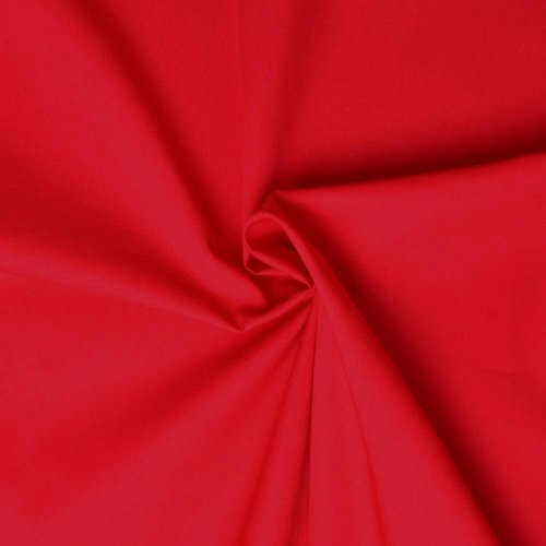 Coupon tissu rouge popeline 100% coton - tissu coton rouge - dimension: 1m x 1m46