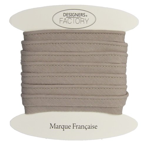 Passepoil coton taupe, de belle qualité - passepoil couture taupe par 5 mètres