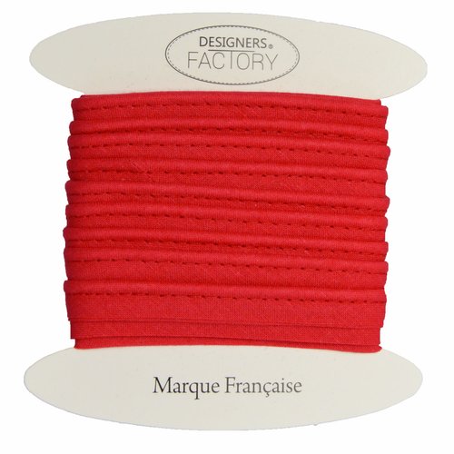 Passepoil coton rouge, de belle qualité - passepoil couture rouge par 5 mètres