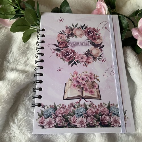 Agenda fleurs rose a5 non daté