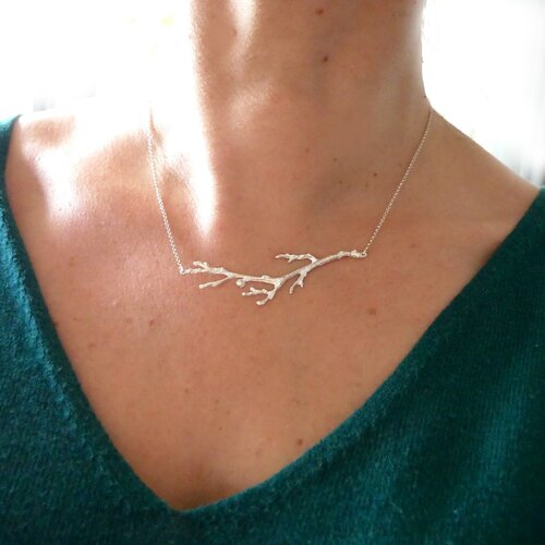 Collier branche réglable en argent 925/1000 nature