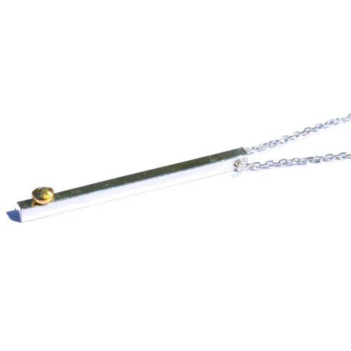 Collier minimaliste ajustable perle de pluie en argent massif 925 et or 24 carats