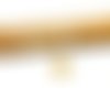 Collier solitaire perle facettée couleur miel en verre minimaliste et réglable en argent massif 925