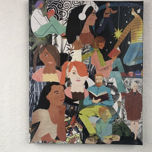 Tableaux collage  toile tendue 1040