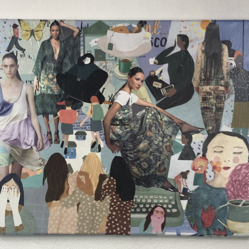 Tableaux collage  toile tendue 1136