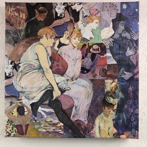 Tableaux collage carré toile tendue 1902