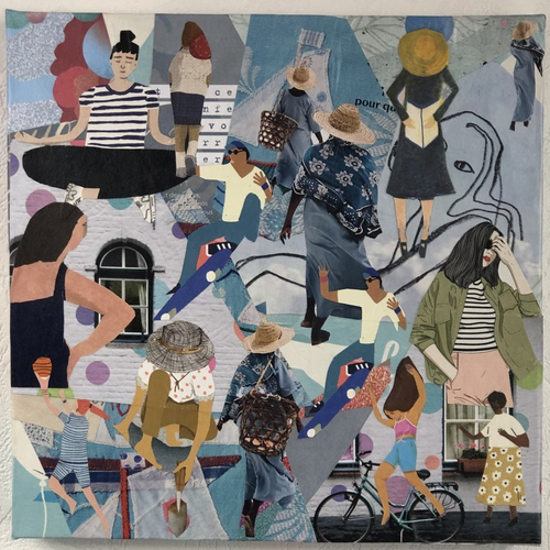 Tableaux collage carré toile tendue 1080