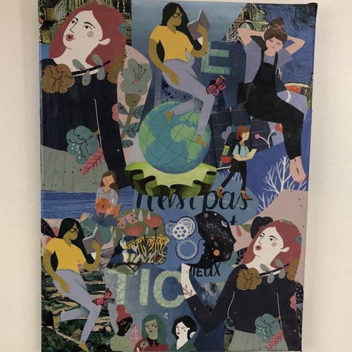 Tableaux collage  toile tendue 2751