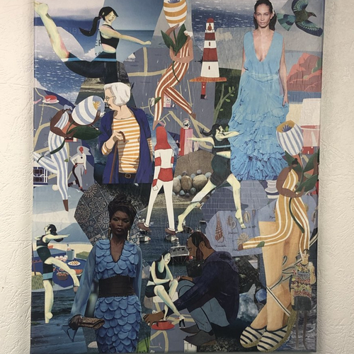 Tableaux collage  toile tendue 1163