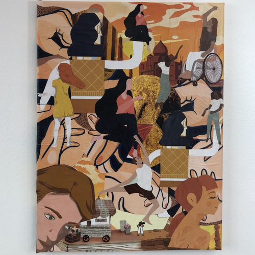 Tableaux collage  toile tendue 2721
