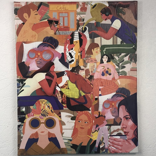 Tableaux collage  toile tendue 1154