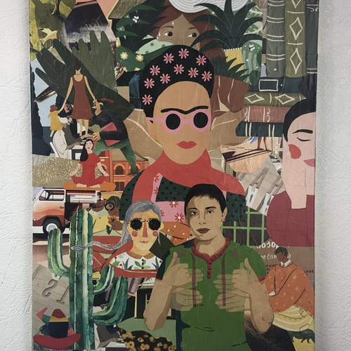 Tableaux collage  toile tendue 1157