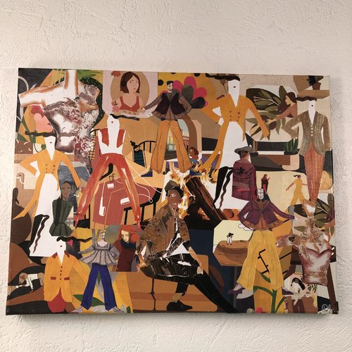 Tableaux collage  toile tendue 1308