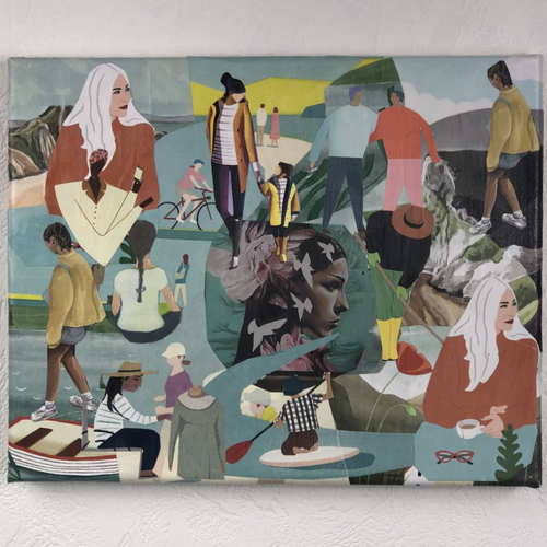 Tableaux collage  toile tendue 1065