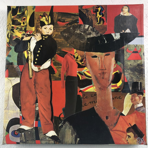 Tableaux collage carré toile tendue 1919