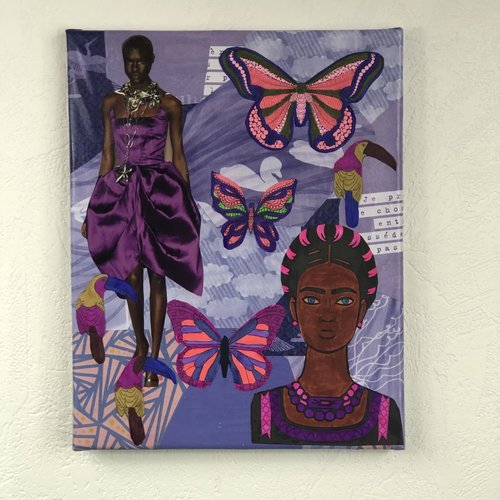 Tableaux collage  toile tendue 1068