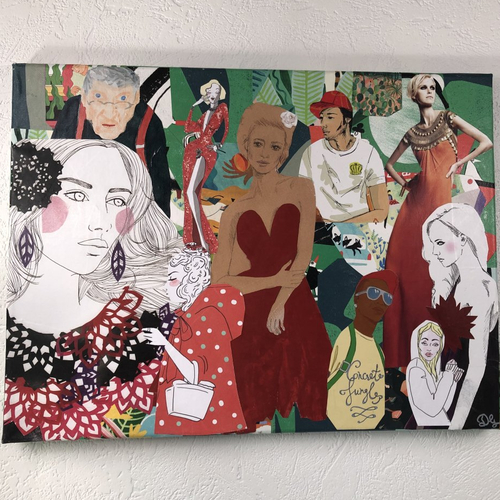 Tableaux collage  toile tendue 1332