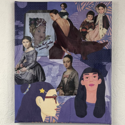 Tableaux collage  toile tendue 1071