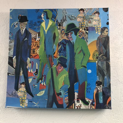 Tableaux collage carré toile tendue 1936