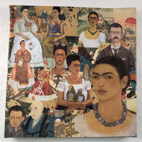 Tableaux collage carré toile tendue 1265