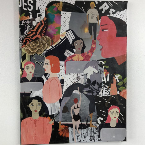 Tableaux collage  toile tendue 2755