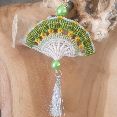 Porte-clé eventail asiatique vert