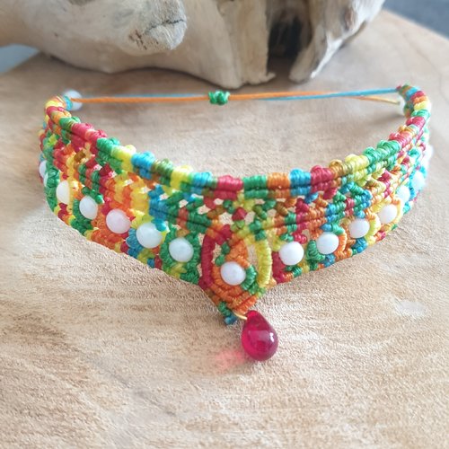 Bracelet  macramé manchette chic