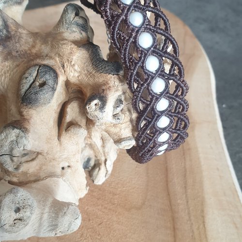 Bracelet macramé manchette