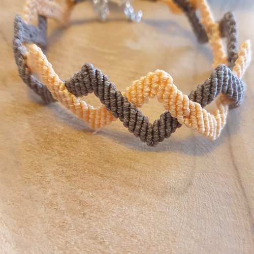 Bracelet / cheville macramé zig zag