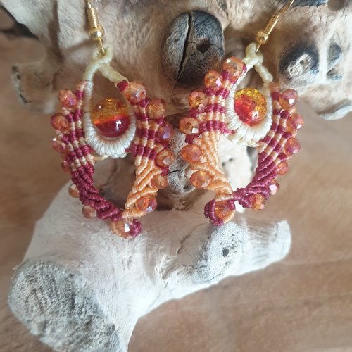 Boucles d'oreilles bicolores